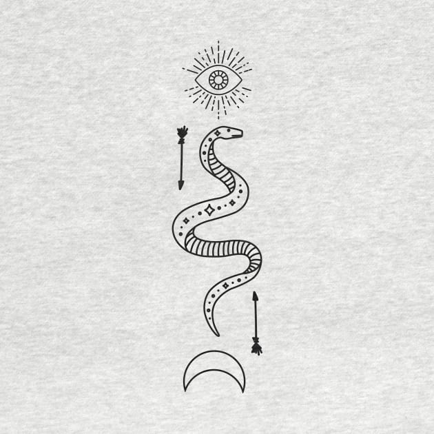 Snake Occultism Symbol Gothic Wicca by Foxxy Merch